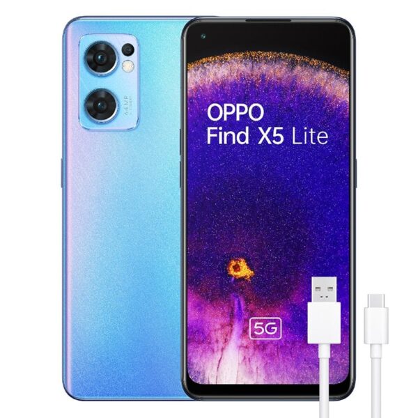 OPPO Find X5 Lite 5G 8/256GB Azul Libre + Cable USB 3.1 Type-C