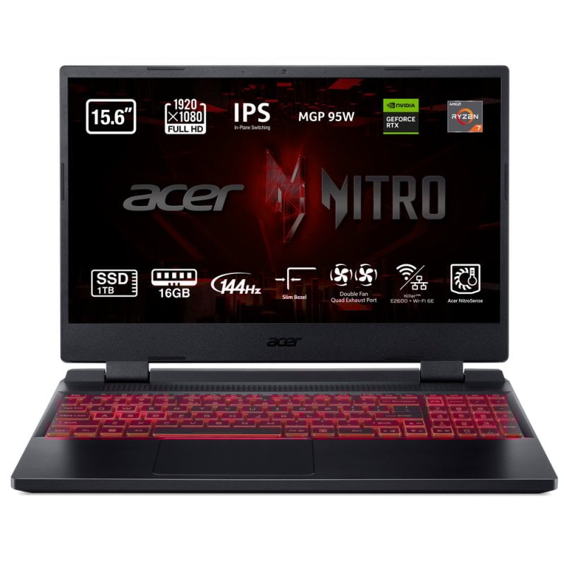 Acer Nitro 5 AN515-47-R6UV AMD Ryzen 7 7735HS/16GB/1TB SSD/RTX 3050Ti/15.6" Reacondicionado