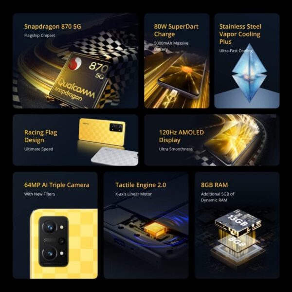 Realme GT Neo 3T 8/128GB Amarillo Libre Reacondicionado