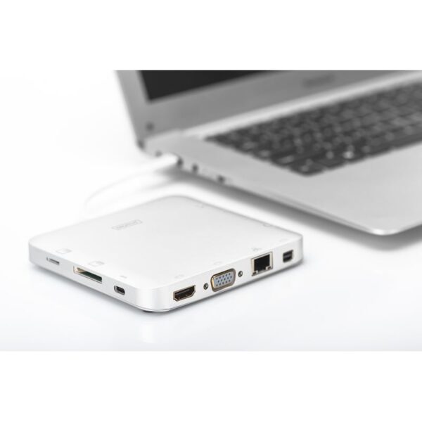 Digitus Dock Station USB-C a HDMI/Mini DisplayPort/VGA/USB 3.0/Jack/RJ-45/Micro SD/SDHC/SDXC/MMC