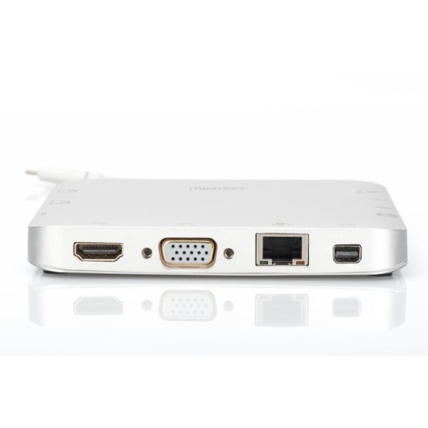 Digitus Dock Station USB-C a HDMI/Mini DisplayPort/VGA/USB 3.0/Jack/RJ-45/Micro SD/SDHC/SDXC/MMC