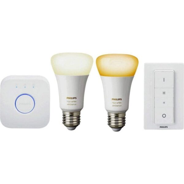 Philips Hue White Ambiance Kit 2 Bombillas LED Inteligente E27 Blanco Cálido a Frío Reacondicionado