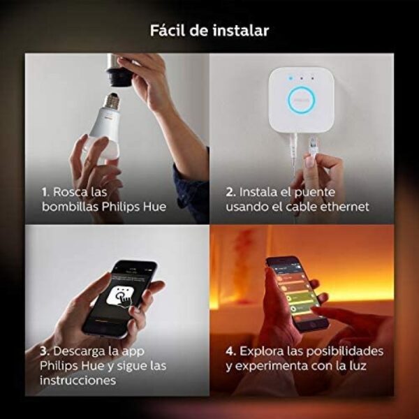 Philips Hue White Ambiance Kit 2 Bombillas LED Inteligente E27 Blanco Cálido a Frío Reacondicionado