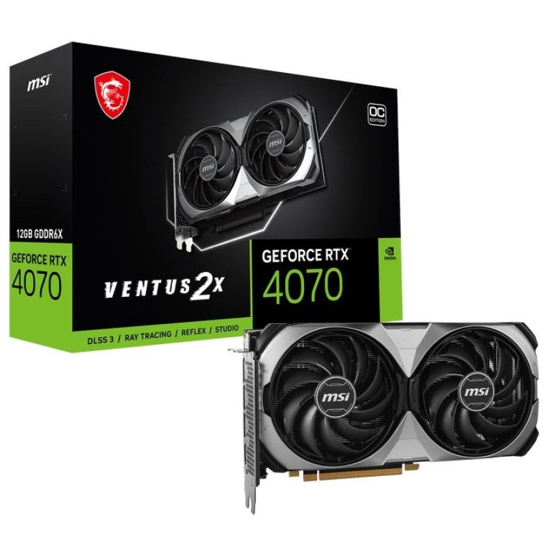 MSI GeForce RTX 4070 VENTUS 2X E OC 12GB GDDR6 DLSS3 Reacondicionado