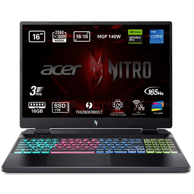 Acer Nitro 16 AN16-51-74HY Intel Core i7-13700H/16GB/1TB SSD/RTX 4050/16"" Reacondicionado