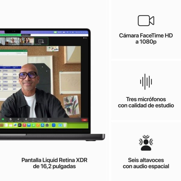 Apple Macbook Pro Apple M3 Pro 12 Núcleos/18GB/512GB SSD/GPU 18 Núcleos/16" Negro Espacial Reacondicionado