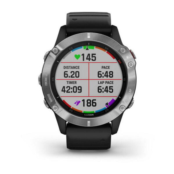 Garmin Fénix 6 47mm Plata/Negro con Correa Negra