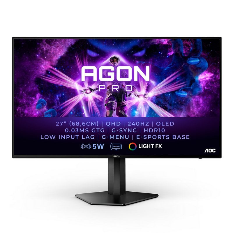 AOC AGON PRO AG276QZD 27" OLED QHD 240Hz G-Sync Compatible Reacondicionado