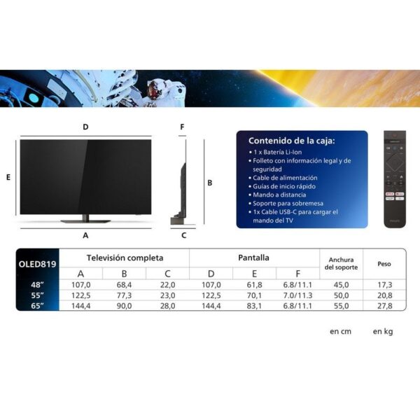 Philips 55OLED819 55" OLED UltraHD 4K HDR10+ Adaptive Reacondicionado