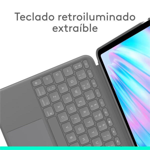 Logitech Combo Touch Funda con Teclado Español QWERTY Gris Oxford para iPad Air 11" (M2)/Air 5ª Gen Reacondicionado