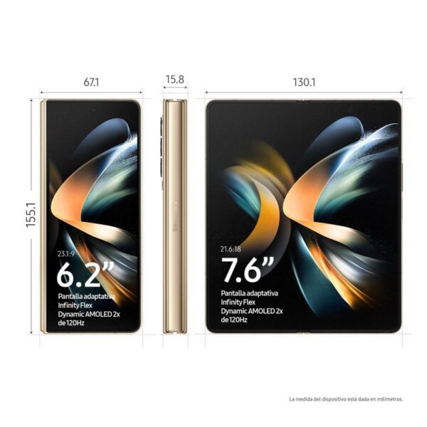 Samsung Galaxy Z Fold4 12/512GB Beige Libre + Cargador de Pared 25W Reacondicionado