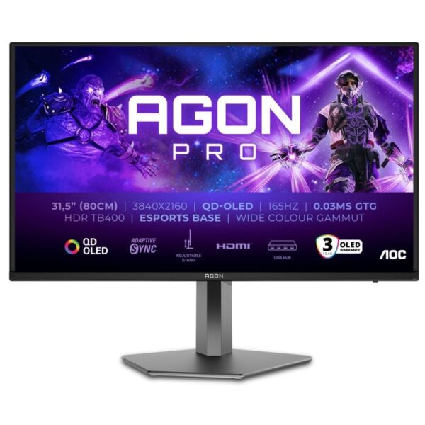 AOC AG326UD 31.5" QD-OLED UltraHD 4K 165Hz 0.03ms HDR400 Reacondicionado