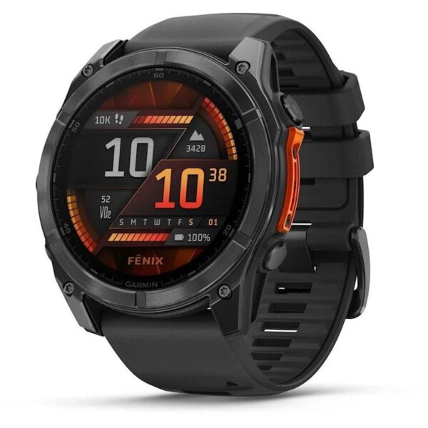Garmin Fenix 8 AMOLED 51mm Reloj Smartwatch Gris con Correa de Silicona Negra Reacondicionado