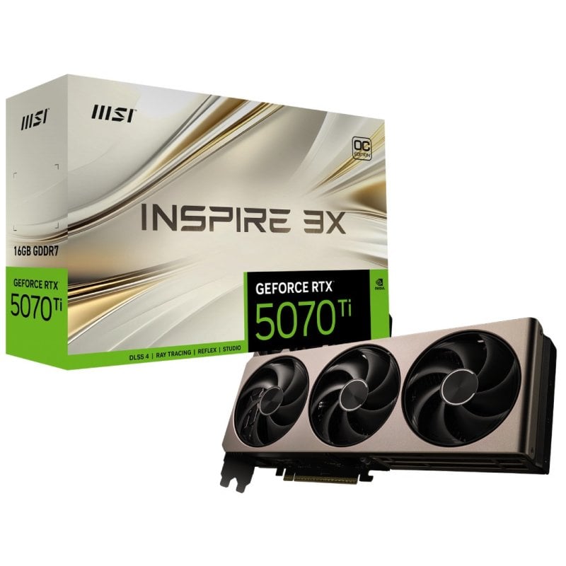 MSI GeForce RTX 5070 Ti INSPIRE 3X OC 16GB GDDR7 Reflex 2 RTX AI DLSS4 Reacondicionado