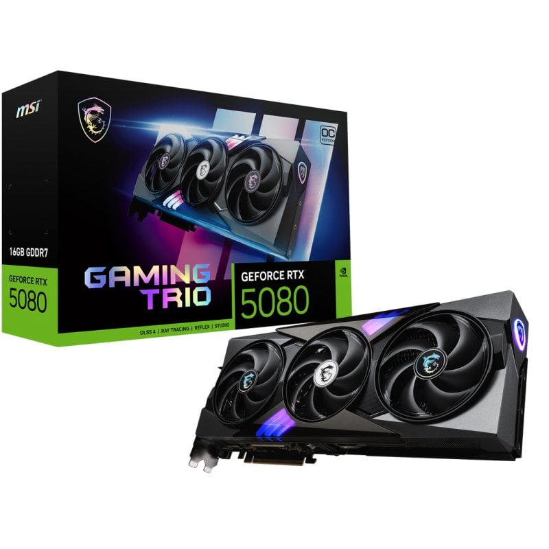 MSI GeForce RTX 5080 GAMING TRIO OC 16GB GDDR7 Reflex 2 RTX AI DLSS4 Reacondicionado