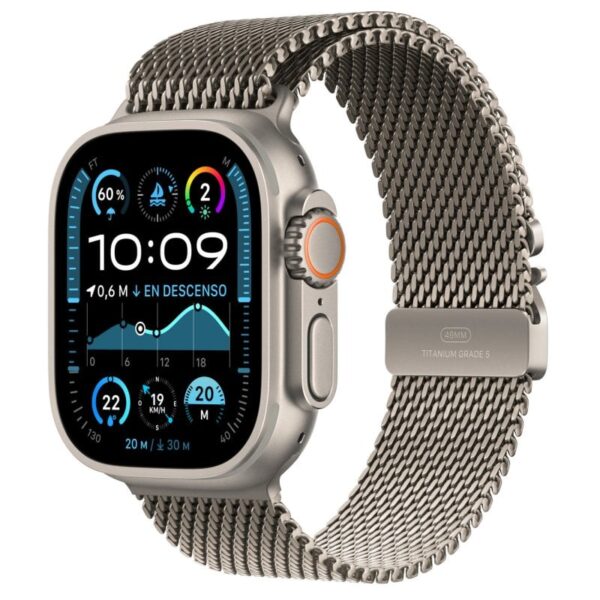 Apple Watch Ultra 2 GPS + Cellular 49mm Caja Natural Titanio con Correa Milanese Loop Titanio M Natural Reacondicionado