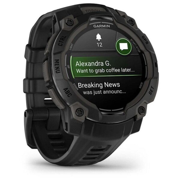 Garmin Instinct 3 45mm AMOLED Reloj Smartwatch Deportivo GPS 10ATM Negro con Correa Negra Reacondicionado