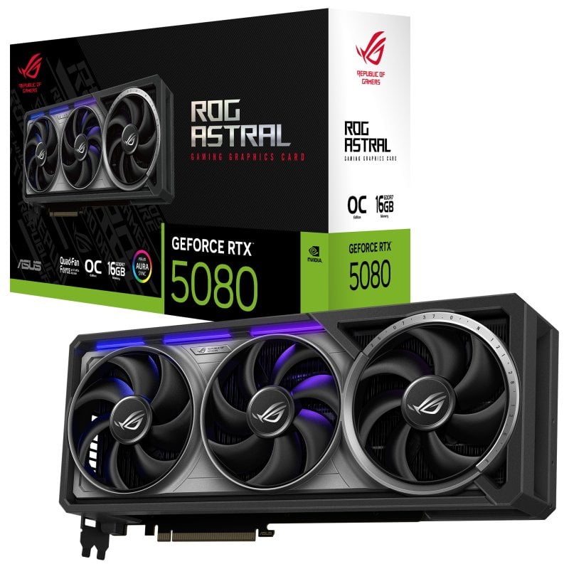 ASUS ROG Astral GeForce RTX 5080 OC 16GB GDDR7 Reflex 2 RTX AI DLSS4