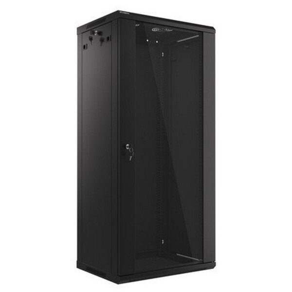 Armario Rack Lanberg WF01-6427-10B 27U Wallmount 19" 60kg Acero Negro Vidrio Templado IP20