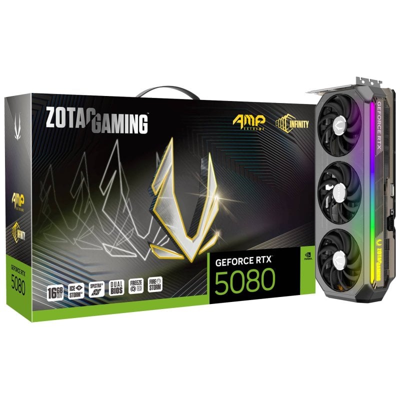 ZOTAC GAMING GeForce RTX 5080 AMP Extreme INFINITY 16GB GDDR7 Reflex 2 RTX AI DLSS4 Reacondicionado