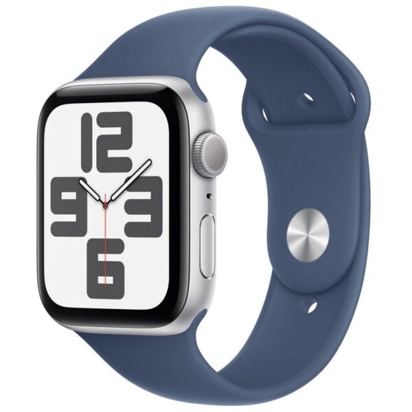 Apple Watch SE GPS 44mm Caja de Aluminio Plata con Correa Deportiva Azul Denim M/L Reacondicionado