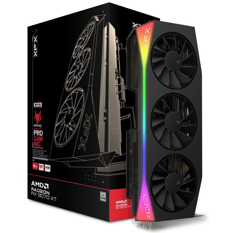 XFX MERCURY AMD Radeon RX 9070 XT OC Triple Fan 16GB GDDR6 FSR 4 Reacondicionado