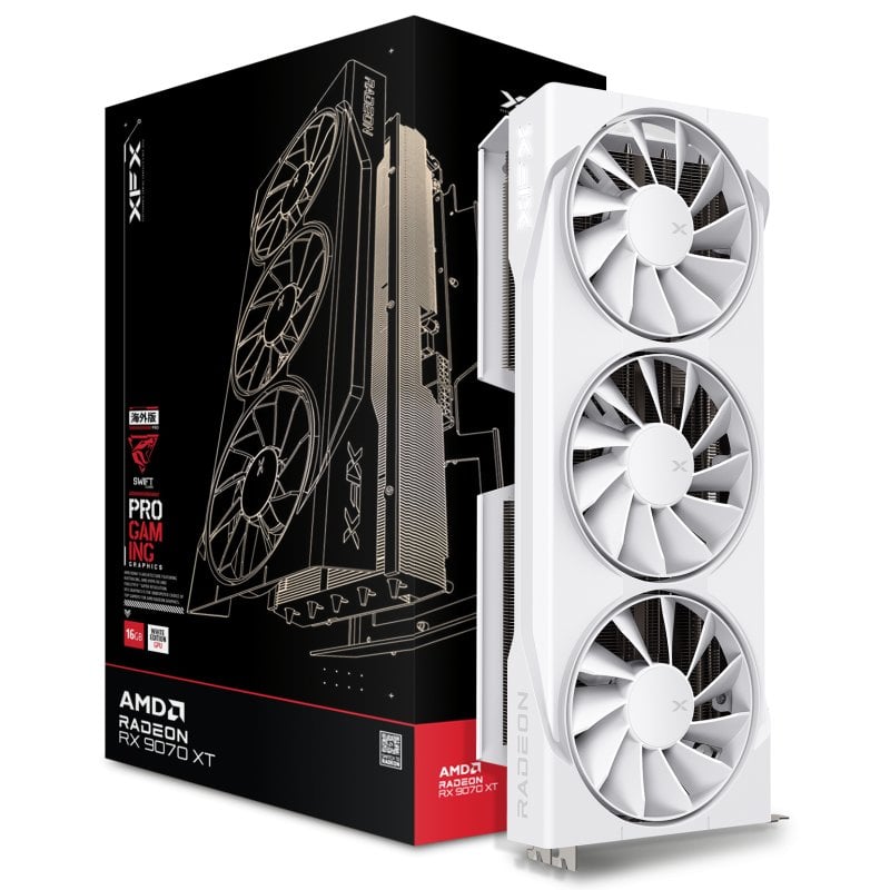 XFX SWIFT AMD Radeon RX 9070 XT Triple Fan 16GB GDDR6 FSR 4 Blanca Reacondicionado