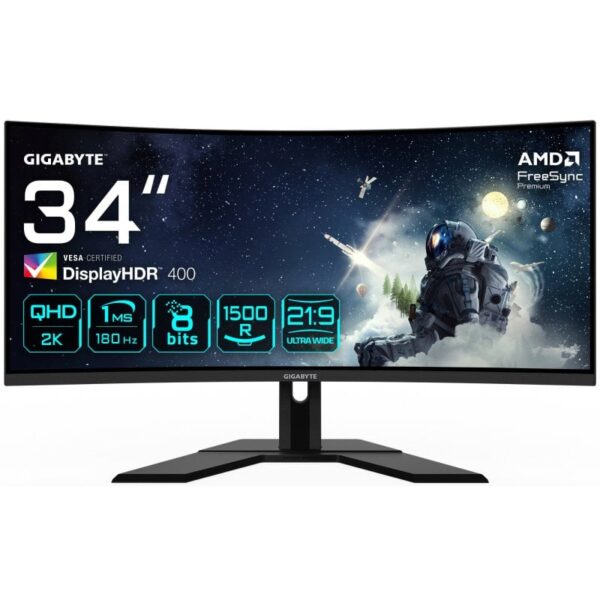 Gigabyte G34WQCP 34" LED VA UltraWide QHD 180Hz HDR 400 FreeSync Premium Curva Reacondicionado
