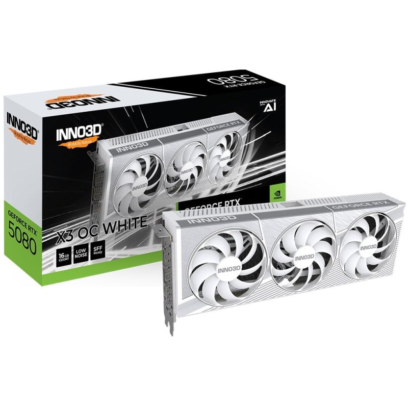 INNO3D GeForce RTX 5080 X3 OC 16GB GDDR7 Reflex 2 RTX AI DLSS4 Blanca Reacondicionado