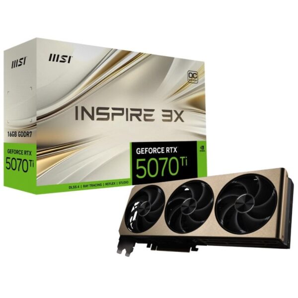 MSI GeForce RTX 5070 Ti INSPIRE 3X OC PLUS 16GB GDDR7 Reflex 2 RTX AI DLSS Reacondicionado