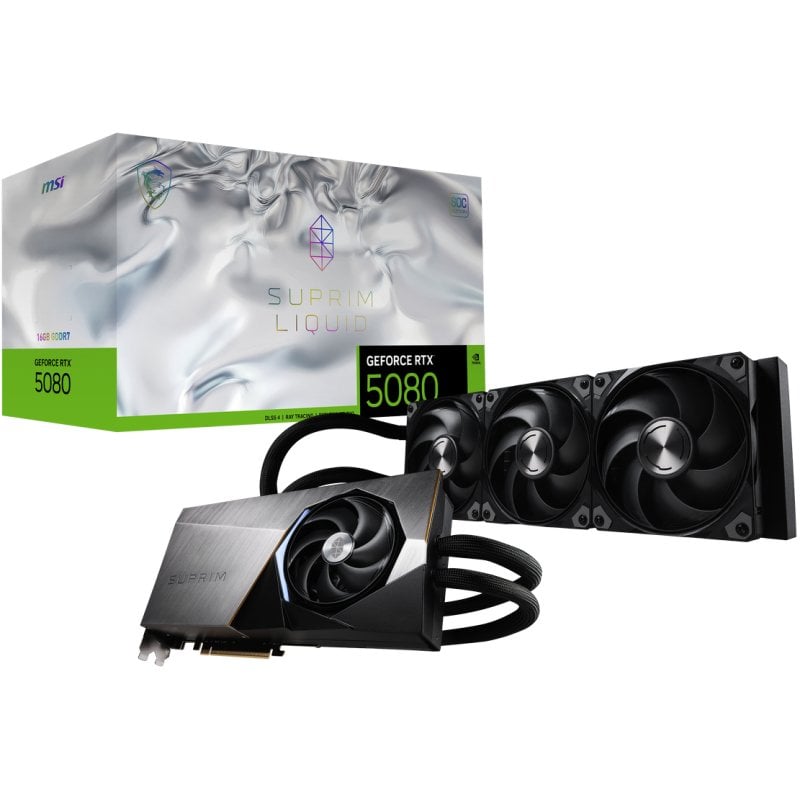 MSI GeForce RTX 5080 SUPRIM LIQUID 16GB GDDR7 Reflex 2 RTX AI DLSS4 Reacondicionado