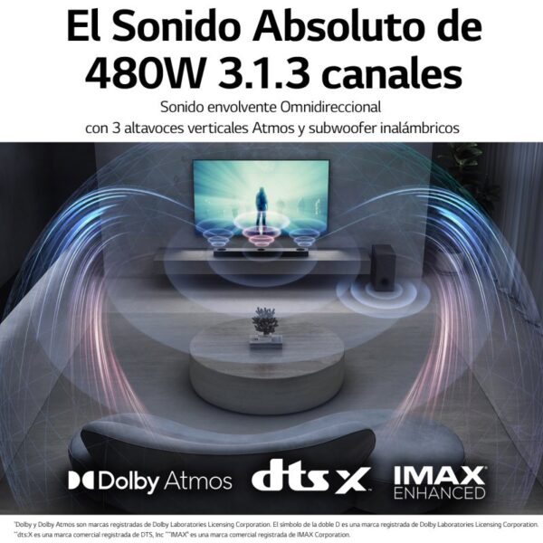 LG S80QY Barra de Sonido 3.1.3 480W Reacondicionado