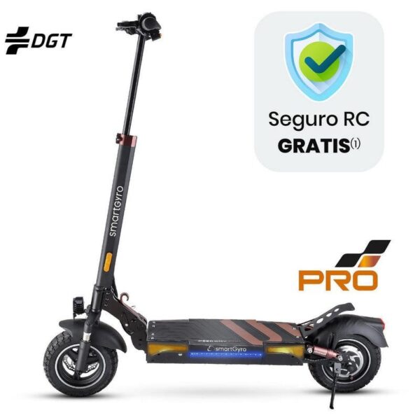 SmartGyro Speedway PRO Patinete Eléctrico con Doble Suspensión y Frenos Disco 1000W Homologado DGT