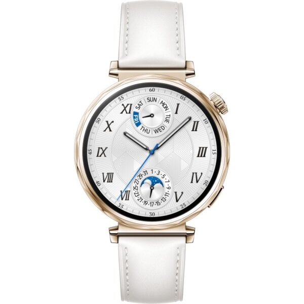 Huawei Watch GT 5 AMOLED 41mm Reloj Smartwatch Dorado con Correa de Cuero Compuesto Blanca Reacondicionado