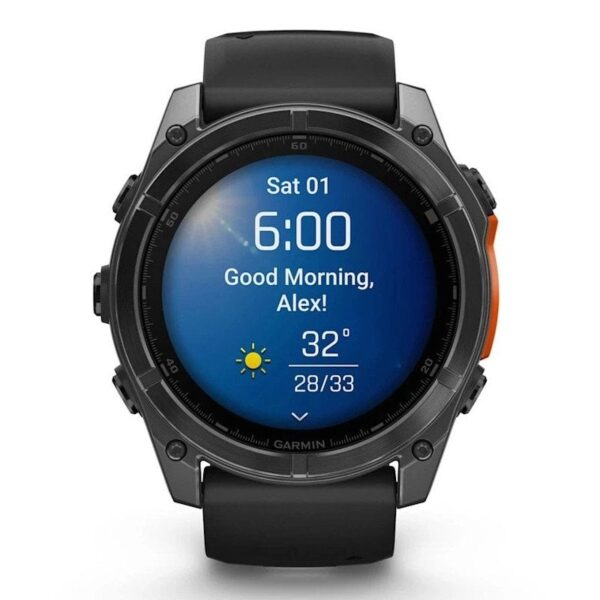 Garmin Fenix 8 AMOLED 51mm Reloj Smartwatch Gris con Correa de Silicona Negra Reacondicionado