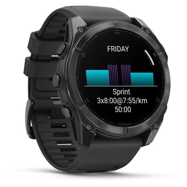 Garmin Fenix 8 AMOLED 51mm Reloj Smartwatch Gris con Correa de Silicona Negra Reacondicionado