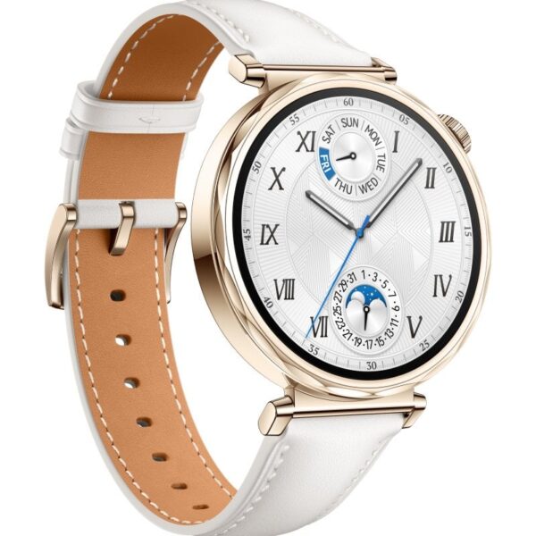 Huawei Watch GT 5 AMOLED 41mm Reloj Smartwatch Dorado con Correa de Cuero Compuesto Blanca Reacondicionado