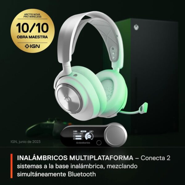 SteelSeries Arctis Nova Pro Wireless Auriculares Gaming Inalámbricos Cancelación de Ruido Blancos Reacondicionado