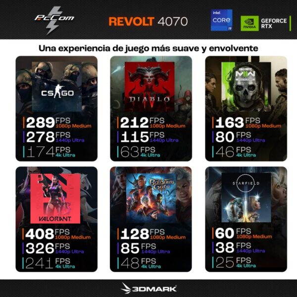 PcCom Revolt 4070 Intel Core i9-14900HX/32GB/2TB SSD/RTX 4070/17.3"