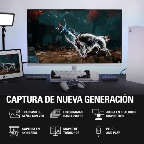 Elgato Game Capture 4K X Capturadora de Vídeo Externa UltraHD 4K 144Hz USB-C Reacondicionado