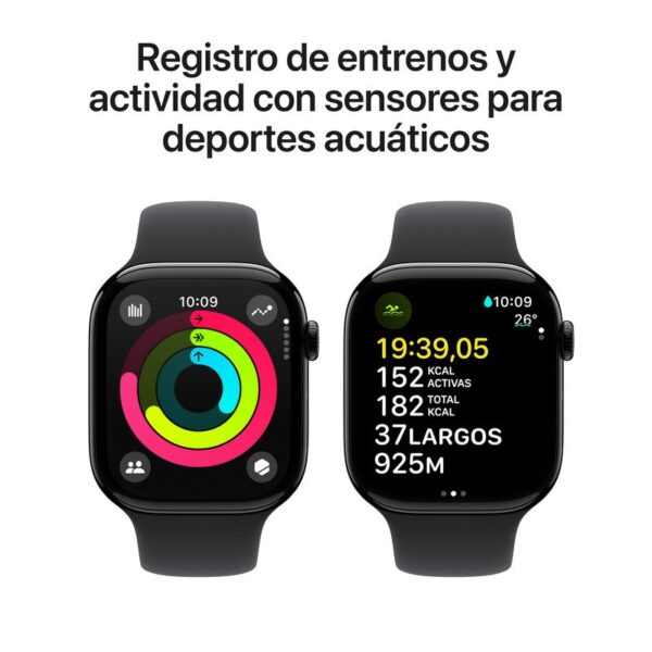 Apple Watch Series 10 GPS + Cellular 46mm Caja Aluminio Negro Azabache y Correa Deportiva Negra S/M Reacondicionado