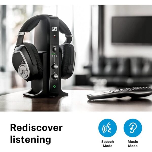 Sennheiser RS 195 Auriculares Inalámbricos Especializados para TV Digital Negros Reacondicionado
