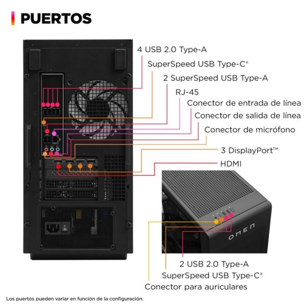HP OMEN 35L GT16-0001ns AMD Ryzen 5 8500G/16GB/1TB SSD/RTX 4060 Ti Reacondicionado