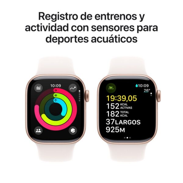 Apple Watch Series 10 GPS 42mm Caja Aluminio Oro Rosa con Correa Deportiva Rosa Rubor M/L Reacondicionado
