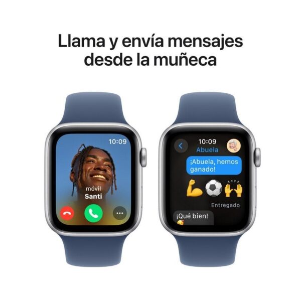Apple Watch SE GPS 44mm Caja de Aluminio Plata con Correa Deportiva Azul Denim M/L Reacondicionado