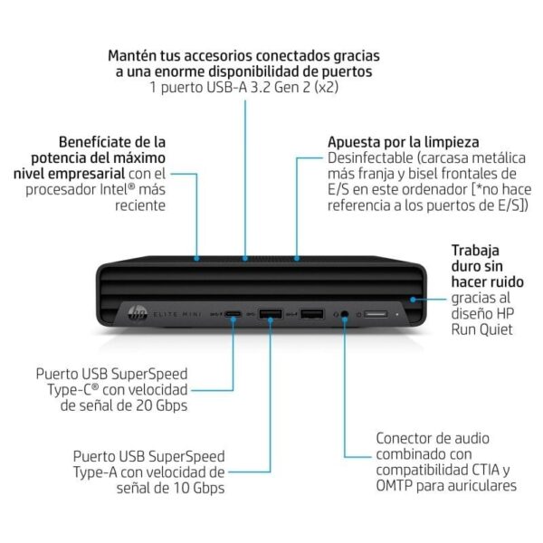 HP Elite Mini 800 G9 Intel Core i7-13700/16GB/512GB SSD Reacondicionado