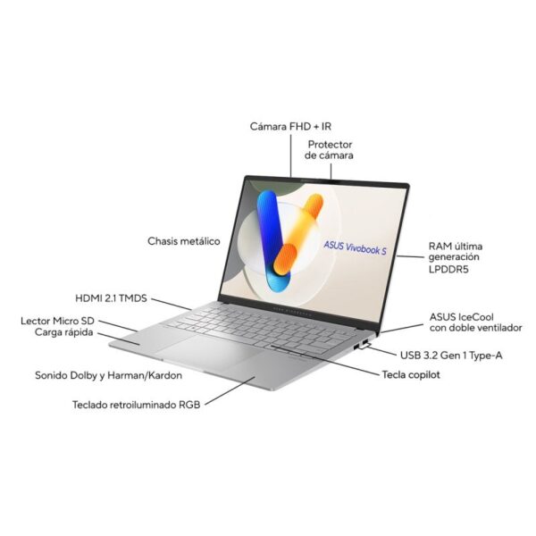 ASUS Vivobook S 14 OLED M5406NA-QD082W AMD Ryzen 5 7535HS/16GB/512GB SSD/14" Reacondicionado