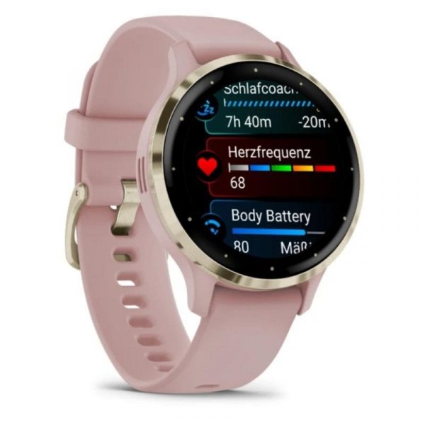 Garmin Venu 3S Reloj Smartwatch 41mm Bisel Acero Inoxidable Dorado con Correa de Silicona Rosa Oro Reacondicionado