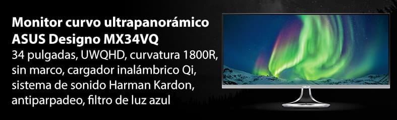 Asus MX34VQ monitor curvo panorámico