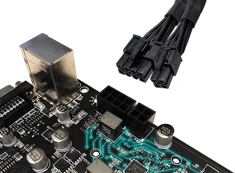 MSI B450 Gaming Pro Carbon AC Power Connectors